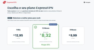 É preciso escolher um dos planos disponíveis da ExpressVPN