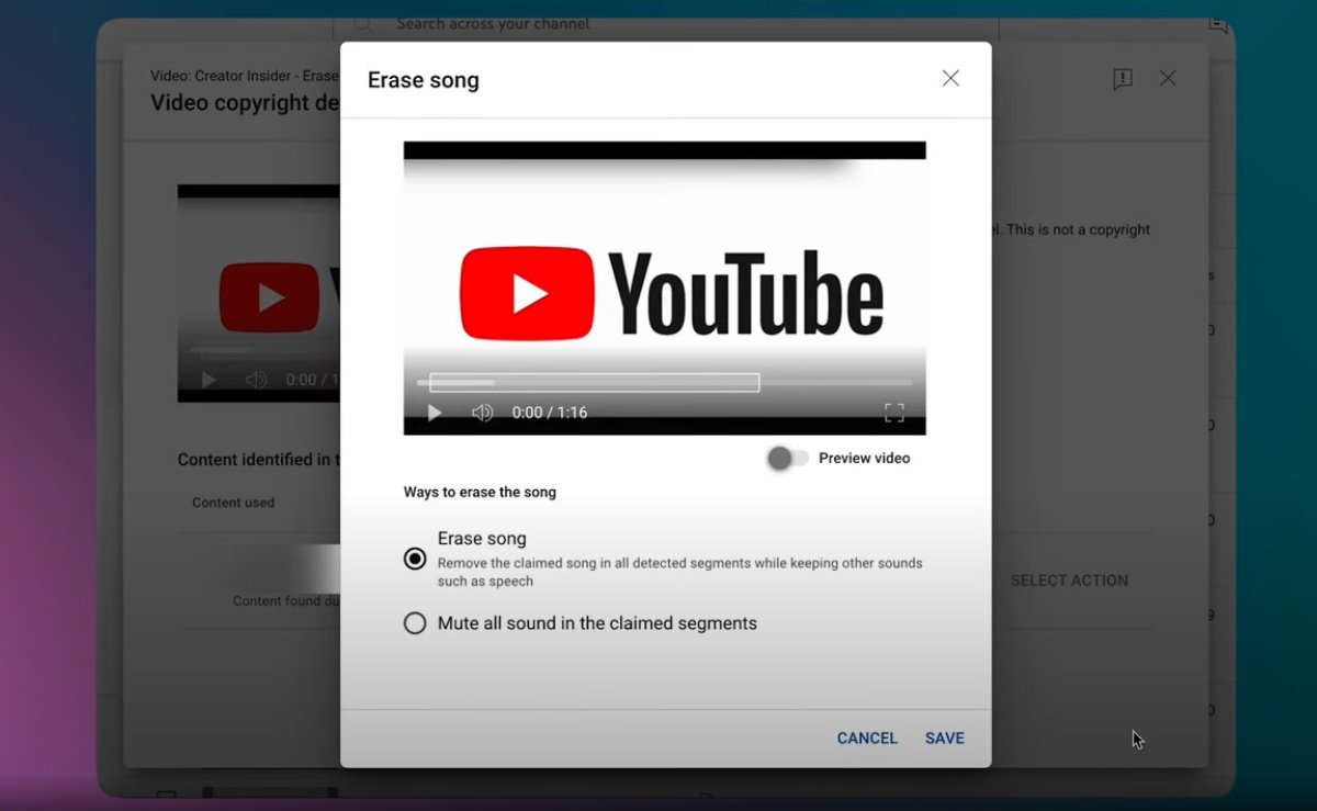 YouTube agora pode remover músicas protegidas sem silenciar um vídeo