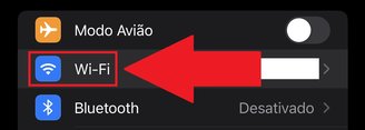 Aperte em "Wi-Fi" para prosseguir com o procedimento.
