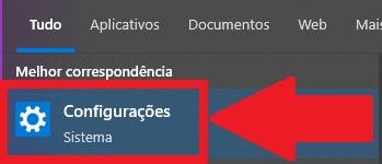 Clique em "Configurações" para acessar o menu.