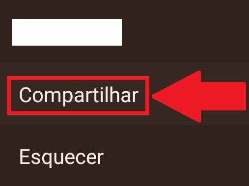 Aperte em "Compartilhar" para seguir com o procedimento.