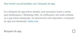 Na última parte, marque a caixinha de bloqueio do app, depois defina uma senha de acesso para ele. (Fonte: TecMundo/Reprodução)