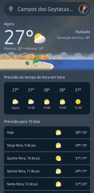 O Clima do Google agora exibe a data correspondente a cada dia da semana para facilitar a consulta da previsão do tempo.