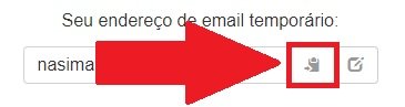 Ao clicar na opção você cola o e-mail gerado de forma aleatória.