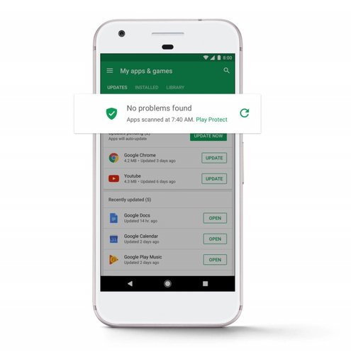 O escaneamento local do Play Protect foi implementado pelo Google em 2023.