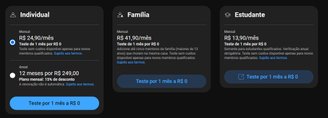 Atualmente, o plano individual padrão do YouTube Premium custa R$ 24,90.