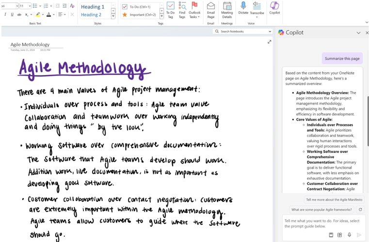 O Copilot integrado ao OneNote conseguirá entender sua caligrafia e transformá-la em texto digital.