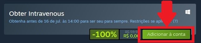 É preciso clicar no botão para fazer o resgate do jogo