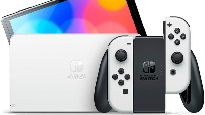 Nintendo Switch OLED Branco está em oferta no Prime Day.