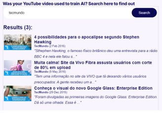 Ferramenta mostra que vídeos do TecMundo também foram usados no treinamento de IA.