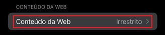 Vá até a opção "Conteúdo da Web".