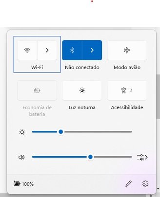 Escolha o ícone da Wi-Fi para escolher a rede desejada.