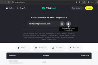Temp Mail e 10minutemail possuem o mesmo layout.