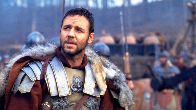 Russel Crowe como Maximus em Gladiador