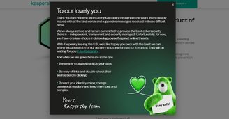 A mensagem de despedida da Kaspersky ao público dos EUA. (Imagem: Kaspersky/Divulgação)