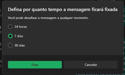 Agora você pode fixar mensagens no WhatsApp a partir do app para PC.