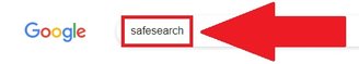 Digite "safesearch" para ter acesso às opções de pesquisa do Google.