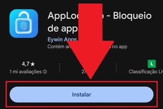 Aperte em "Instalar" para fazer o download e a instalação do AppLock PRO.