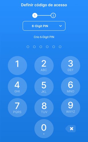 Crie um PIN de seis dígitos numérico para ser a senha que vai abrir os apps
