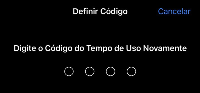 Escolha um código para ser usado para desbloquear o app