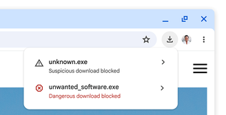 A nova interface do Google Chrome apresenta dois tipos de alertas, dependendo do nível de periculosidade.