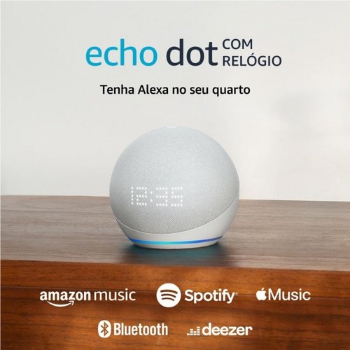 O Echo Dot 5 com relógio estreou em 2022.