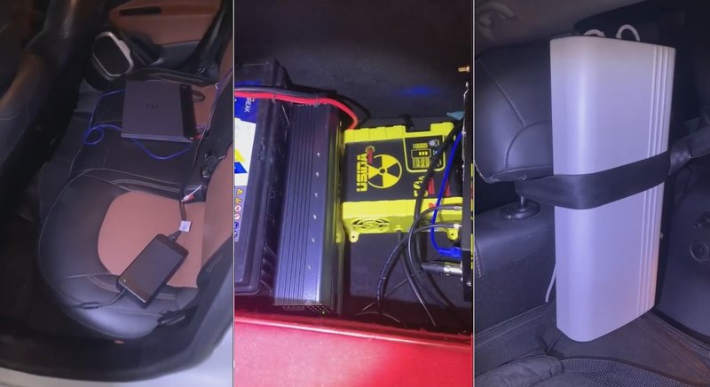 Detalhes do carro apreendido na operação. (Imagem: Polícia Militar/Divulgação)