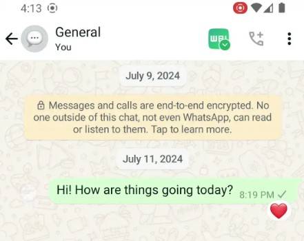 A função do WhatsApp vai permitir reagir com toques duplos sobre a mensagem.