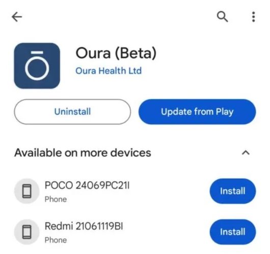 O botão de atualização pela Play Store no Android.