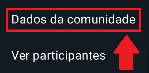 Aperte em "Dados da comunidade" para seguir com o procedimento.