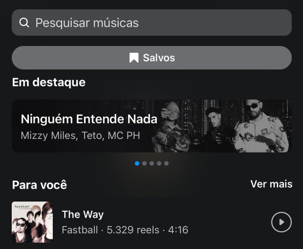 Selecione na lista a música na qual você quer usar nas suas notas