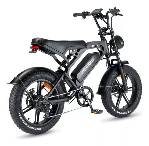 Freio a disco, farol e farolete são alguns dos itens de segurança da e-bike.