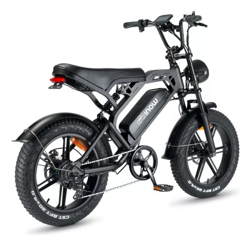 Freio a disco, farol e farolete são alguns dos itens de segurança da e-bike.