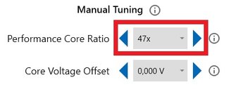 Altere a velocidade do processador para overclock.