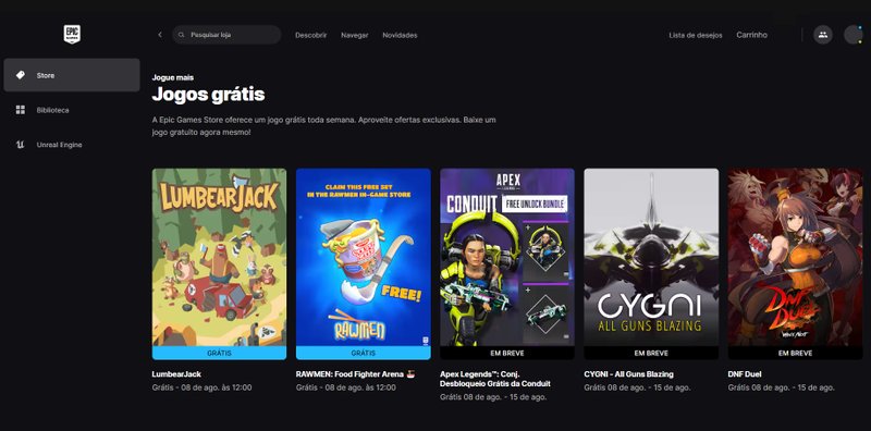 A Epic Games traz games de graça toda semana