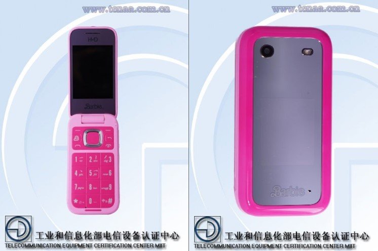 O celular flip da Barbie.