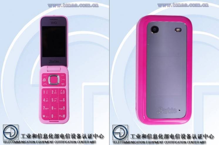 O celular flip da Barbie.