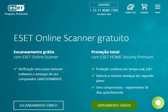 ESET Online Scanner é um serviço gratuito de segurança cibernética.