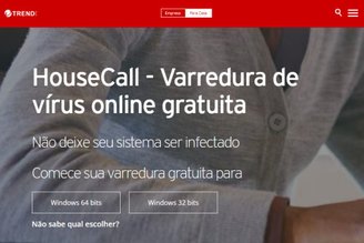 HouseCall é um serviço online gratuito de verificação de vírus.