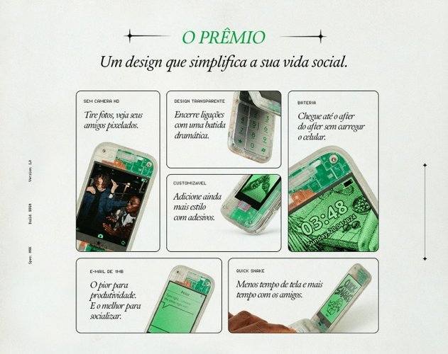 O Heineken Boring Phone tem especificações semelhantes às dos velhos celulares.