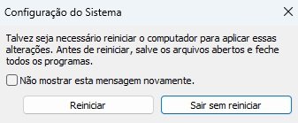 Você pode escolher reiniciar o seu PC mais tarde