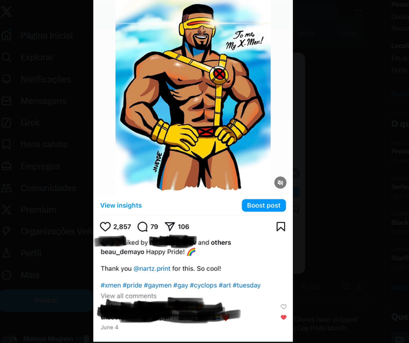 Segundo criador de X-Men 97, um dos motivos para a demissão foi uma fan art publicada nas redes sociais. 