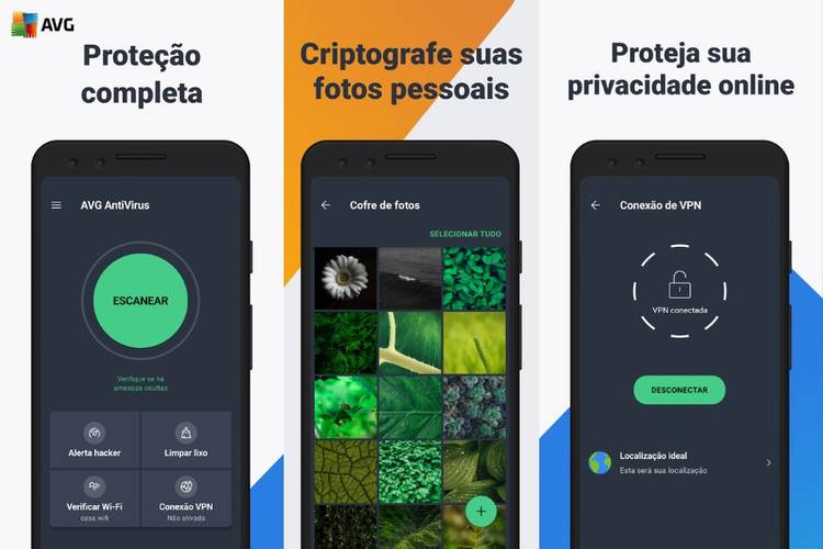 AVG Antivírus pode ser baixado em smartphones pelas lojas de aplicativos.