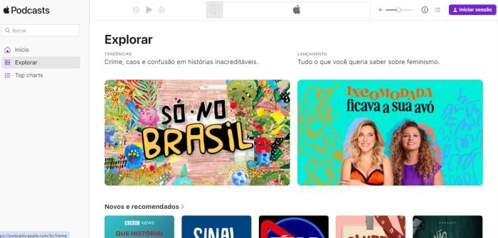 Agora você pode ouvir o Apple Podcasts no Chrome, Edge, Mozilla ou Safari.