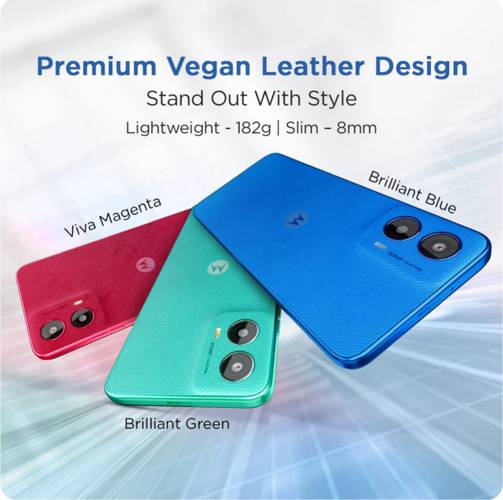 O Moto G45 5G é vendido em três cores: verde, azul e vermelho.