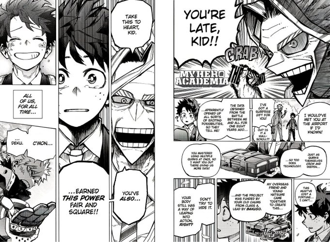 O All Might dá um presente a Deku que permite que ele continue sendo um super-herói.