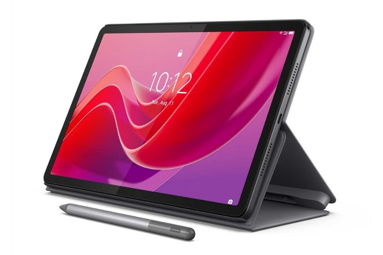 Lenovo Tab M11 vem com capa de proteção e caneta Lenovo Tab Pen.