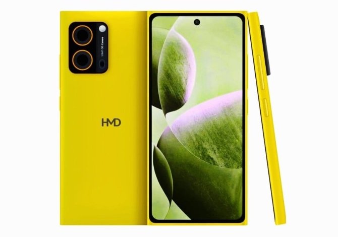 O HMD Hyper, ainda não confirmado e com o tradicional tom de amarelo dos Lumia.