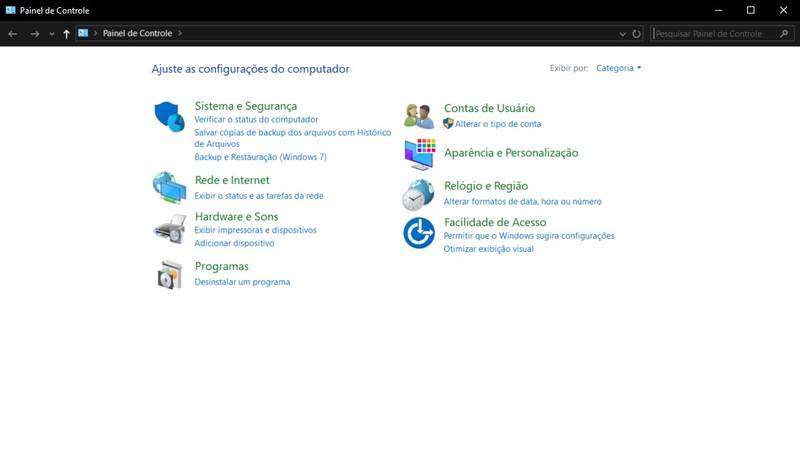 Facilidade no acesso popularizou o Painel de Controle.