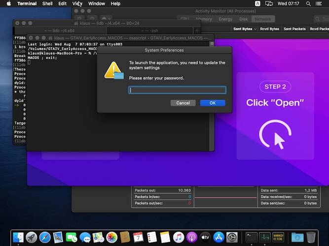 A primeira coisa que o Cthulhu Stealer faz é solicitar a senha de login do macOS.